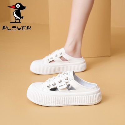 【Hot Sale】 PLOVER Thick Bottom Baotou Half Slippers 2023 New Increase Height Outerwear Breathable Sandals and