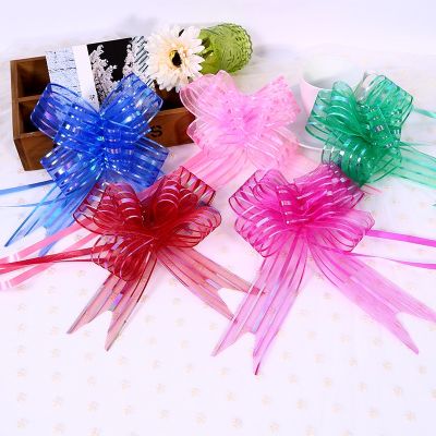 10Pcs Christmas Colorful Gift Wrap Pull Bows Christmas Tree Ribbons Design New Decorations for Home Wedding Car Decor Craft Bows