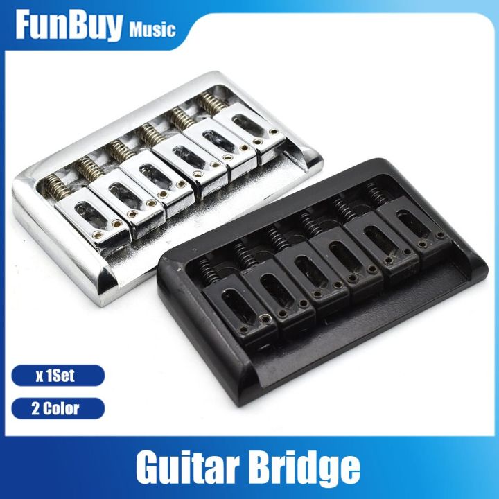 6-string-electric-guitar-fixed-hardtail-bridge-height-adjustable-chrome-black-guitarra-accessories
