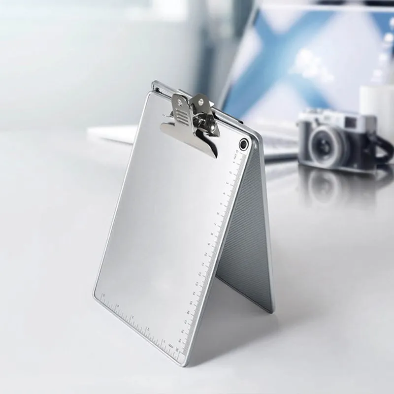 A4/A5 Aluminum Alloy Writing Clip Board Antislip File Hardboard Ruler Paper  Hold Clipboard 0Ffice Supplies And Stationery