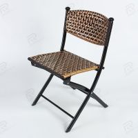 เก้าอี้ เก้าอี้หวาย เก้าอี้พับได้ เก้าอี้หวายพับได้ เก้าอี้สนาม เก้าอี้ โครงเหล็ก หุ้มด้วยหวาย PE แข็งแรง ทนทาน Woven Chair Nanahouse