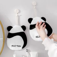 【DT】 hot Cute Panda Hand Towels Soft Skin-friendly Microfiber Kids Handkerchiefs for Home Cleaning Dishcloth Embroidery Terry Towel