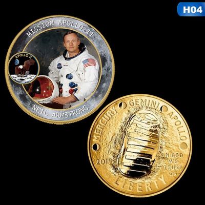 อพอลโลไร้สาย2019 50th ครบรอบร่อนลงบนดวงจันทร์เงินเหรียญที่ระลึกของขวัญลดลง