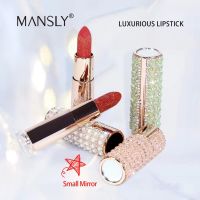 MANSLY Luxurious Lipstick ลิปสติกเนื้อซาติน สีสวยกลบสีปากได้ดี มีกลิตเตอร์ แท่งดูสวยหรู