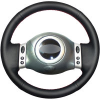 Black PU Faux Leather DIY Hand-stitched Car Steering Wheel Cover for Mini Coupe 2001-2006 Mini R50 R53 R60