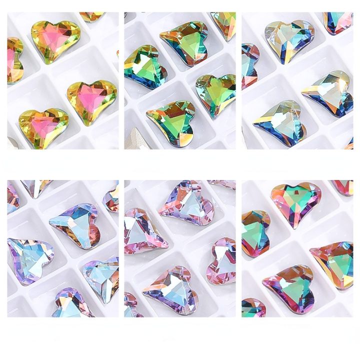 เล็บศิลปะเพชรเทียมแก้ว-k9รูปหัวใจหวานงดงามหินคริสตัลแวววาวสำหรับเครื่องประดับเสื้อผ้าแบบทำมือ