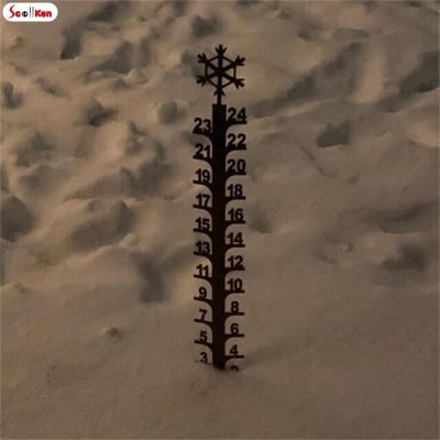 เกจวัดหิมะโลหะสำหรับสวนแบบ ScottK อุปกรณ์วัดไม้บรรทัดไม้หลาที่สร้างสรรค์เหมาะสำหรับโคมไฟดอกไม้ลานบ้านในสวน