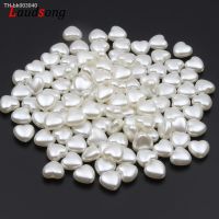 ☁ 50pcs Love Heart Beads Imitation Pearls Acrylic Beads For Jewelry Making Loose Spacer Beads DIY Necklace Bracelet Accessories