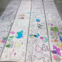 Children Coloring Paper Graffiti Scroll Superdots High Quality Paper Roll with Sticker Toy - 3 Meter Length and 6 Topic Choices Drawing  Sketching Tab