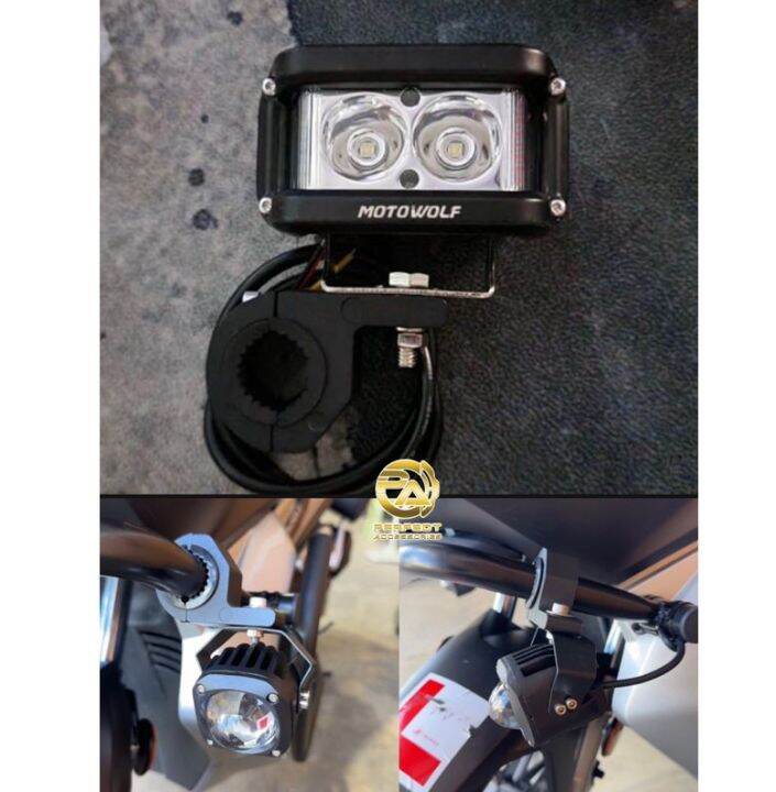 Motowolf Spotlight Head LED SPOT LIGHT Bracket 30mm Motorcycle ...