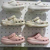 HOT”Crocs แท้ Crush Shimmer Clog รองเท้าใส่ไปทะเล รองเท้าแตะส้นหนา สีชมพู แวววาว สําหรับผู้หญิง#208591