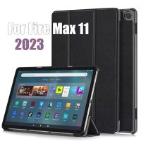 Case for Amazon Fire Max 11 2023 Tri-Folding Stand Smart Stand Leather Tablet Cover For Fire Max 11 inch Fire Max 11 Case Kids