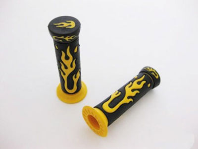 ปลอกแฮนด์ลายไฟ สีเหลือง FIRE PATTERN GRIP