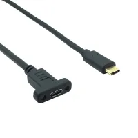 【Fast-selling】 USB C USB สายพ่วง3.1ข้อมูล USB-C ตัวผู้กับเต้ารับต่อพร้อมแผงยึดสกรูป้องกัน