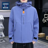 Semir Group GENIOLAMODE Spring and Autumn Tooling Jacket Mens Hooded Student Jacket Mens Handsome