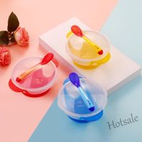 【hot sale】 ✴¤♙ C01 Newborn Boy Baby Silicone Suction Cup Bowl Set Baby Training Bowl Temperature Sensing Spoon Anti-slip Drop-proof Bowl