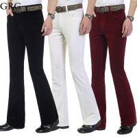 จัดส่งฟรีฤดูใบไม้ร่วงฤดูใบไม้ผลิฤดูหนาวผู้ชายเชิงพาณิชย์ Casual Corduroy Flares กางเกงชาย Bell-Bottom Boot Cut กางเกง...