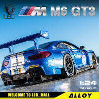 LEO 1:24 BMW M6 GT3โมเดลรถอัลลอยสำหรับเด็กของเล่นเด็กของเล่นสำหรับรถเด็กของเล่น