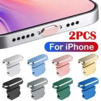 2PCS Aluminum Alloy Anti Dust Plug for iPhone 14 13 12 Pro Max 11 Mini XR 8 Plus iPad AirPods Apple Series Lightning Port Cover