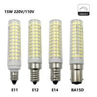 ไฟรถ LED BA15D เซรามิกหลอดไฟข้าวโพด136D สลัว E12 E11 E14 15W เปลี่ยนได้150W หลอดฮาโลเจน220V 110V สำหรับบ้านห้องนั่งเล่น