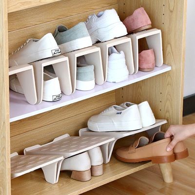 1Pcs Household Integrated Dormitory Shoe Cabinet Plastic Shoe Rack Storage Shoes Shelf Double Support