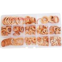 280Pcs Copper Washer Gasket Nut and Bolt Set Flat Ring Seal Assortment Kit with Box M5 M6 M8 M10 M12 M14 M16 M20 for Sump Plugs