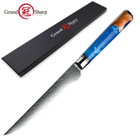 ?พร้อมส่ง?6 Inch Boning Knife 67 Layers Damascus Kitchen Ultra Sharp Fish Filleting Knives Cutting Carving Tools Resin Wood Handle ดามัสกัสมีดครัวตัดแกะสลักเครื่องมือจับเรซิ่นไม้