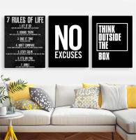 7 Rules of Life Watch Your Thoughts Motivational Posters and Prints on The Wall Canvas Painting Wall Art Picture for Living Room Wall Décor