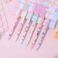 Sanrio Kuromi 6ชิ้นปากกาหมึกเจลแอคชั่น Kuromi คลิกปากกาการ์ตูนสีดำ0.5ปากกาสำหรับทุกเพศมูลค่าสูงของขวัญสำหรับเด็กระเบิด
