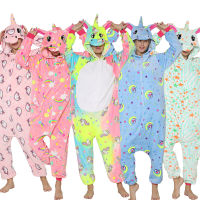 Animal Pajamas Women Unicorn Sleepwear Onesie Kigurumi Panda Pyjama Anime Cartoon Overalls Winter Rabbit Nightie Jumpsuit