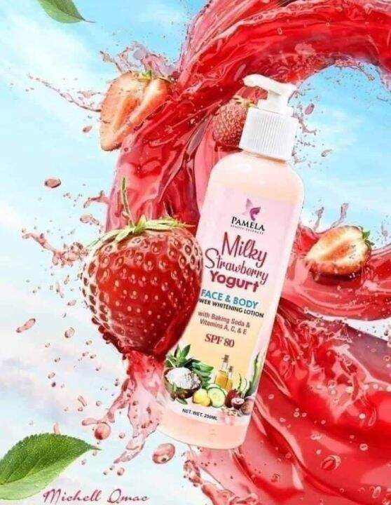 Original 1 bot Pamela Beauty Essence Milky Strawberry Yogurt face