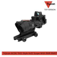 Trijicon ACOG TA31 Style 4x32 Scope With RMR RM07 แท่งไฟเบอร์ออฟติค DUMMY มาพร้อมกับ Red Dot RMR Rm07