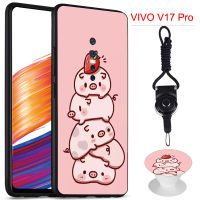 มาใหม่ล่าสุดเคสเคสมือถือซิลิโคนอย่างนุ่มโทรศัพท์ VIVO V17 Pro/ 1910ที่มีรูปแบบเดียวกันกับขาตั้งโทรศัพท์และมีเชือก