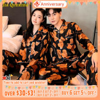 New Bear Printing Front Pocket Long Sleeve Long Pants Sleepwear Fashion Style Casual Style Turn Down Collar Pajamas Set Pj Set