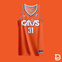 2023 NEWNBA เสื้อบาสเกตบอล City รุ่น Cleveland Cavaliers Lebron James เสื้อบาสเก็ตบอลที่กำหนดเองชื่อและ Number Man S Orange Quick Drying เสื้อคุณภาพสูง