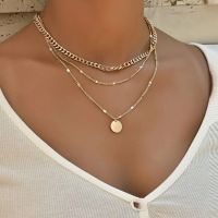 【JH】 European and cross-border new alloy clavicle chain creative retro simple multi-layer necklace female pendant sweater