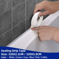 Shower Sink Bath Sealing Tape Strip White PVC Self Adhesive Waterproof Wall Sticker For Bathroom Kitchen Caulk Strip Adhesives  Tape