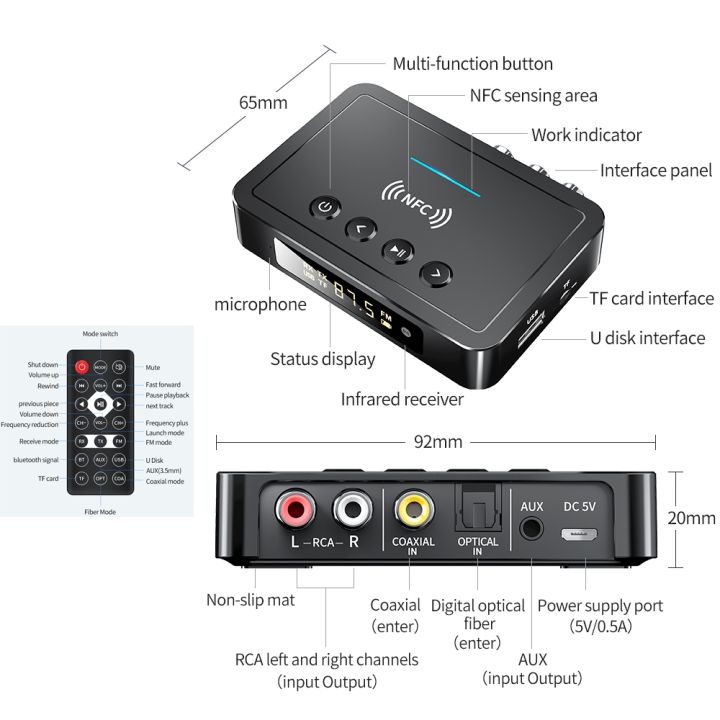 bluetooth-5-0-receiver-transmitter-fm-stereo-aux-3-5mm-jack-rca-optical-wireless-handsfree-call-nfc-bluetooth-audio-adapter-tv