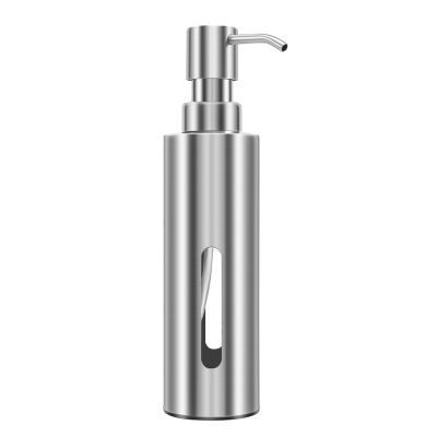 7Oz Hand Soap Pump Dispenser for Bathroom, Stainless Steel Dish Soap Dispenser for Kitchen, Rustproof Liquid Pump Bottle