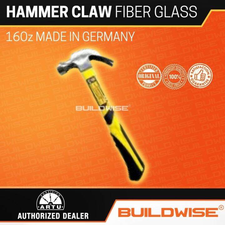 Artu Hammer Claw Fiber Glass 16Oz Made in Germany 「BUILDWISE®」 Lazada PH