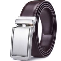 Mens Leather Ratchet Belt with Automatic Buckle 1 3/8 Wide Adjustable Dress Belts