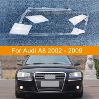 ฝาครอบไฟหน้าแบบใสที่ครอบไฟหน้าครอบโคมไฟกรอบครอบเลนส์สำหรับรถ Audi A8 D3 2002-2009อุปกรณ์เสริมรถยนต์