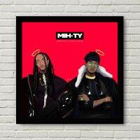 Ty Dolla $ Ign Jeremih MIH-TY ผ้าคลุมอัลบั้มเพลงภาพวาดตกแต่งบ้านโปสเตอร์ผ้าใบพิมพ์ลาย (ไร้กรอบ)