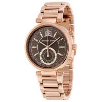 นาฬิกาผู้หญิง MICHAEL KORS Sawyer Grey Dial Rose Gold-plated Ladies Watch MK6226