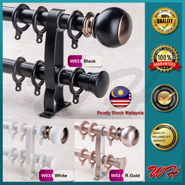 W63 Double (FULL SET) Aluminium Curtain Rod / Batang langsir / Rod