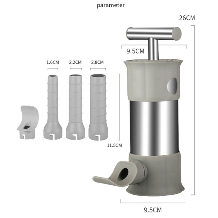 เจียงสแตนเลสเครื่องอัดไส้กรอกเครื่องมือเครื่องทำไส้กรอกไส้กรอกเนื้อในครัวแบบแนวนอนเครื่องทำไส้กรอกแบบโฮมเมดไส้กรอกเนื้อ-stuffer