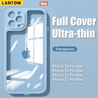 LANTOM เคสโทรศัพท์แบบบางใสสำหรับ iPhone 14 Pro Max Plus 13 Pro Max 12 Pro Max 11 Pro Max เคสโทรศัพท์แบบใสกันกระแทกพร้อมฝาครอบเลนส์กล้องเคสป้องกัน