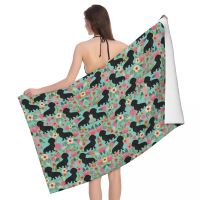 【CW】 Dachshund Sausage Florals Absorbent Microfiber Beach Drying Dackel Dog Lovers