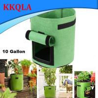 QKKQLA 10 Gallon Plant Grow Bags Garden Potato Pot Greenhouse Vegetable Growing Container Moisturizing Vertical Planting Bag