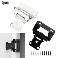 ▨✷ 2PC Self Closing Cabinet Hinge Cupboard Multifunction Desk Soft Close Hinges Half Overlay Furniture Hinge Cover Plate Type Hinge